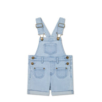 Chase Twill Short Overall - Washed Denim Childrens Overall from Jamie Kay Australia