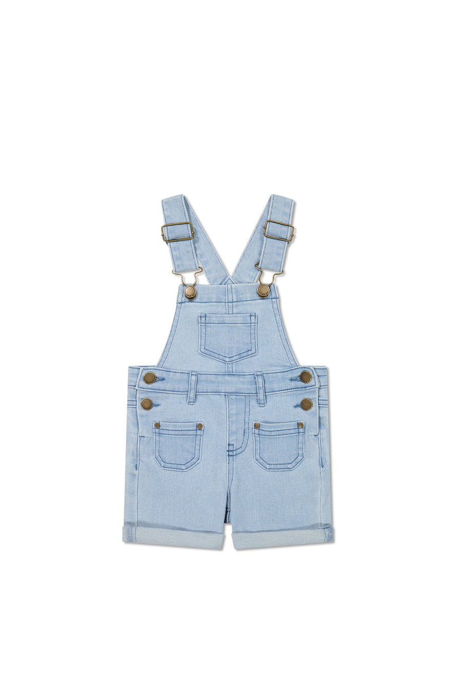 Chase Twill Short Overall - Washed Denim Childrens Overall from Jamie Kay Australia