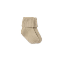 Classic Rib Sock - Biscuit Childrens Sock from Jamie Kay Australia