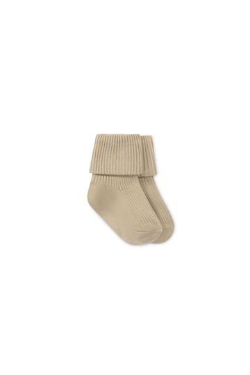 Classic Rib Sock - Biscuit Childrens Sock from Jamie Kay Australia