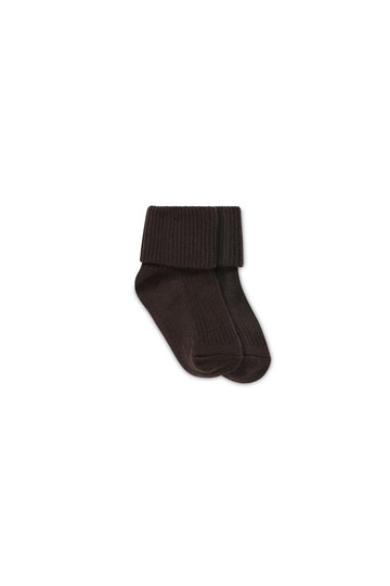 Classic Rib Sock - Brownie Childrens Sock from Jamie Kay Australia