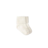 Classic Rib Sock - Cloud Childrens Socks from Jamie Kay Australia