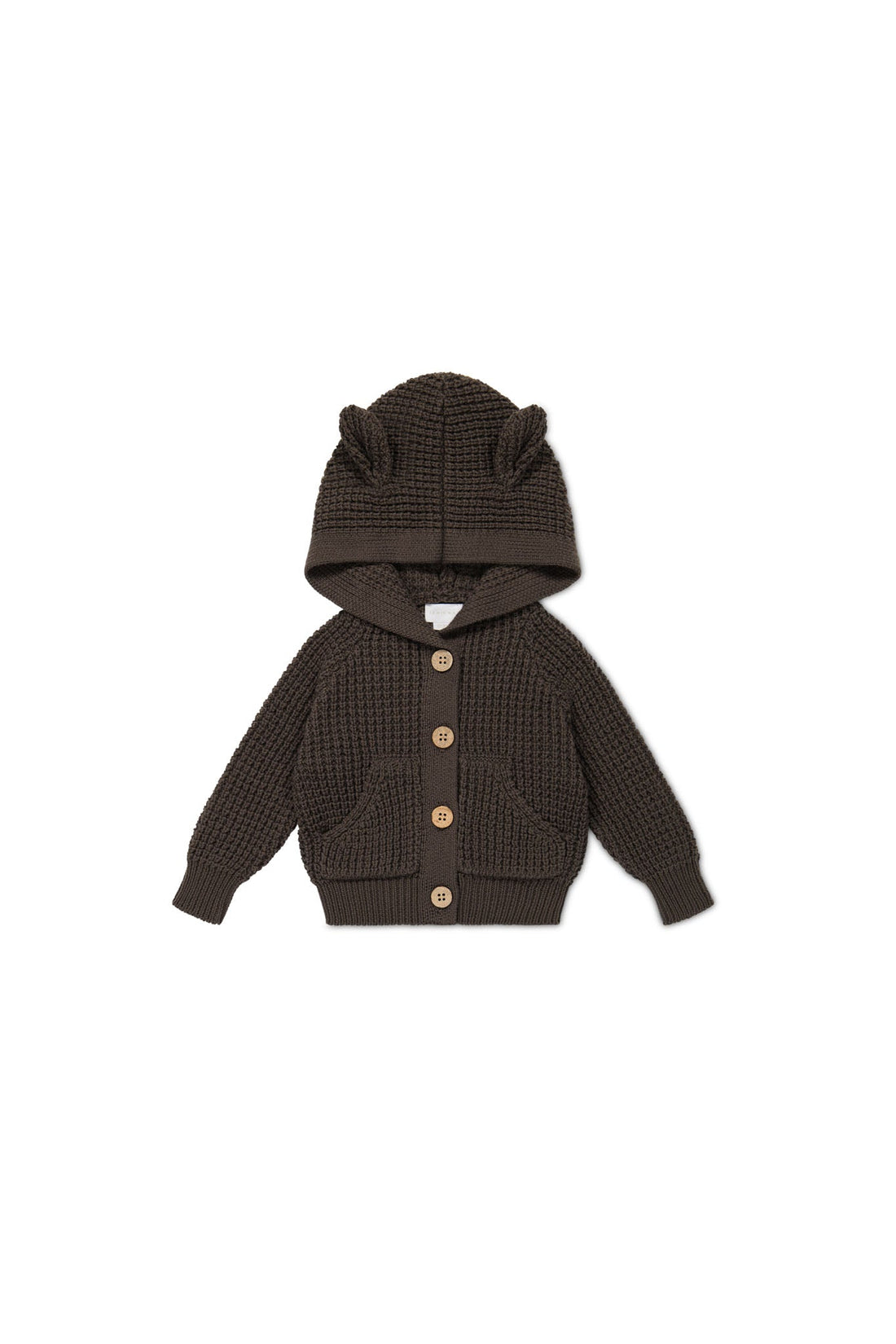 Connor Bear Cardigan - Dark Coffee Childrens Cardigan from Jamie Kay Australia