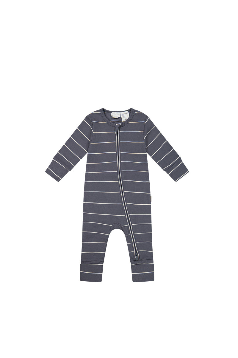 Organic Cotton Fine Rib Gracelyn Onepiece - Gracelyn Stripe Lava/Cloud Childrens Onepiece from Jamie Kay Australia