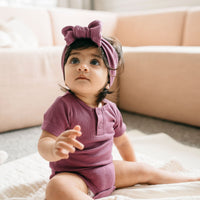 Organic Cotton Modal Darcy Rib Tee Bodysuit - Grape Childrens Bodysuit from Jamie Kay Australia