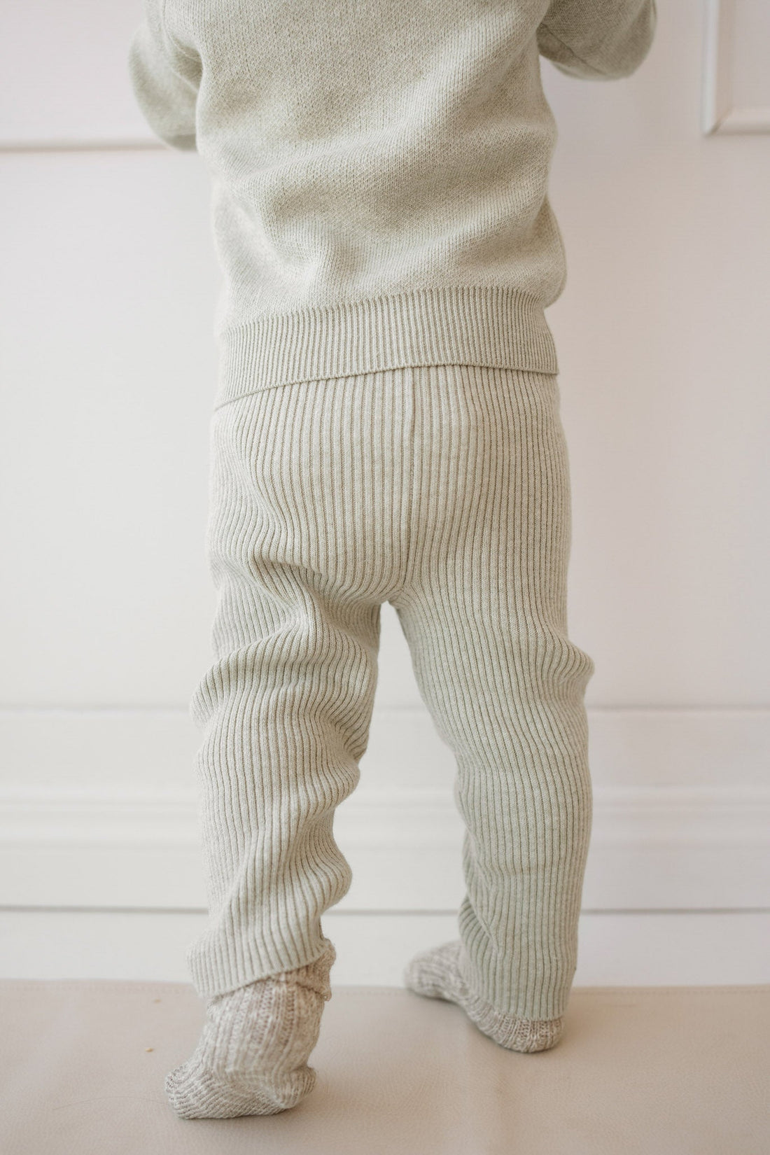 Frankie Knitted Legging - Honeydew Marle Childrens Legging from Jamie Kay Australia