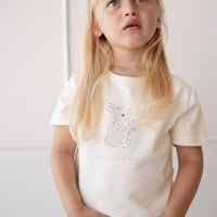 Pima Cotton Aude Oversized Tee - Parchment Childrens Top from Jamie Kay Australia