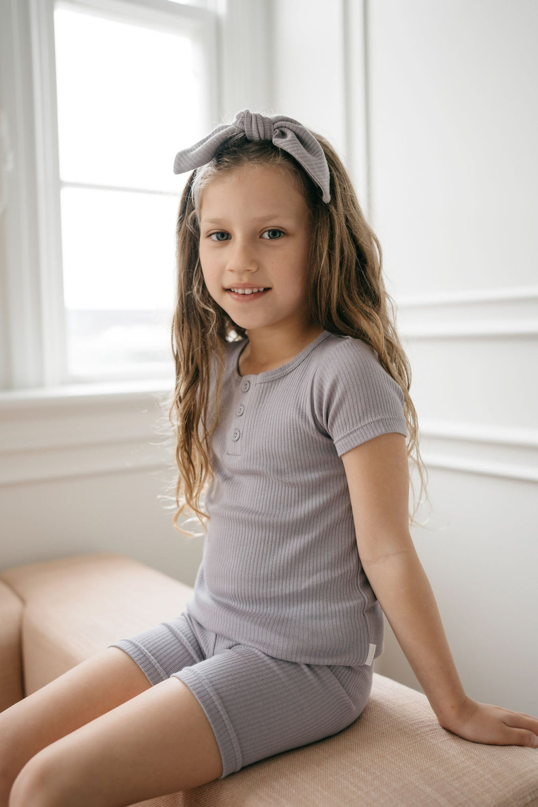 Organic Cotton Modal Henley Tee - Moon Childrens Top from Jamie Kay Australia