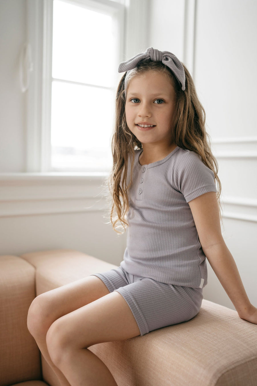 Organic Cotton Modal Henley Tee - Moon Childrens Top from Jamie Kay Australia