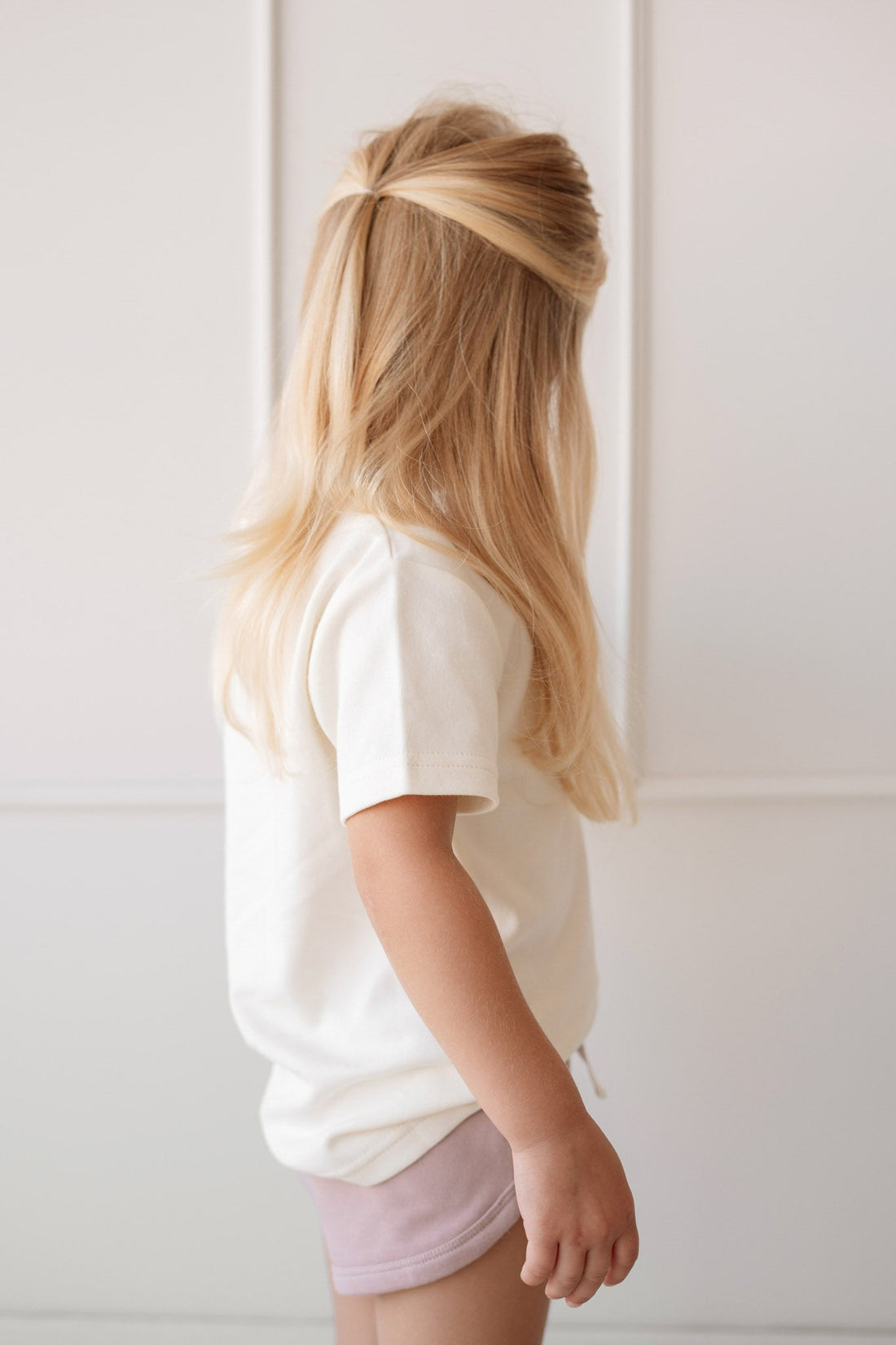 Pima Cotton Aude Oversized Tee - Parchment Childrens Top from Jamie Kay Australia