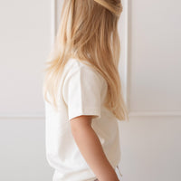 Pima Cotton Aude Oversized Tee - Parchment Childrens Top from Jamie Kay Australia