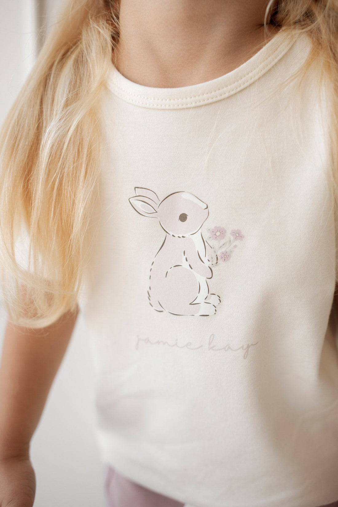 Pima Cotton Aude Oversized Tee - Parchment Childrens Top from Jamie Kay Australia