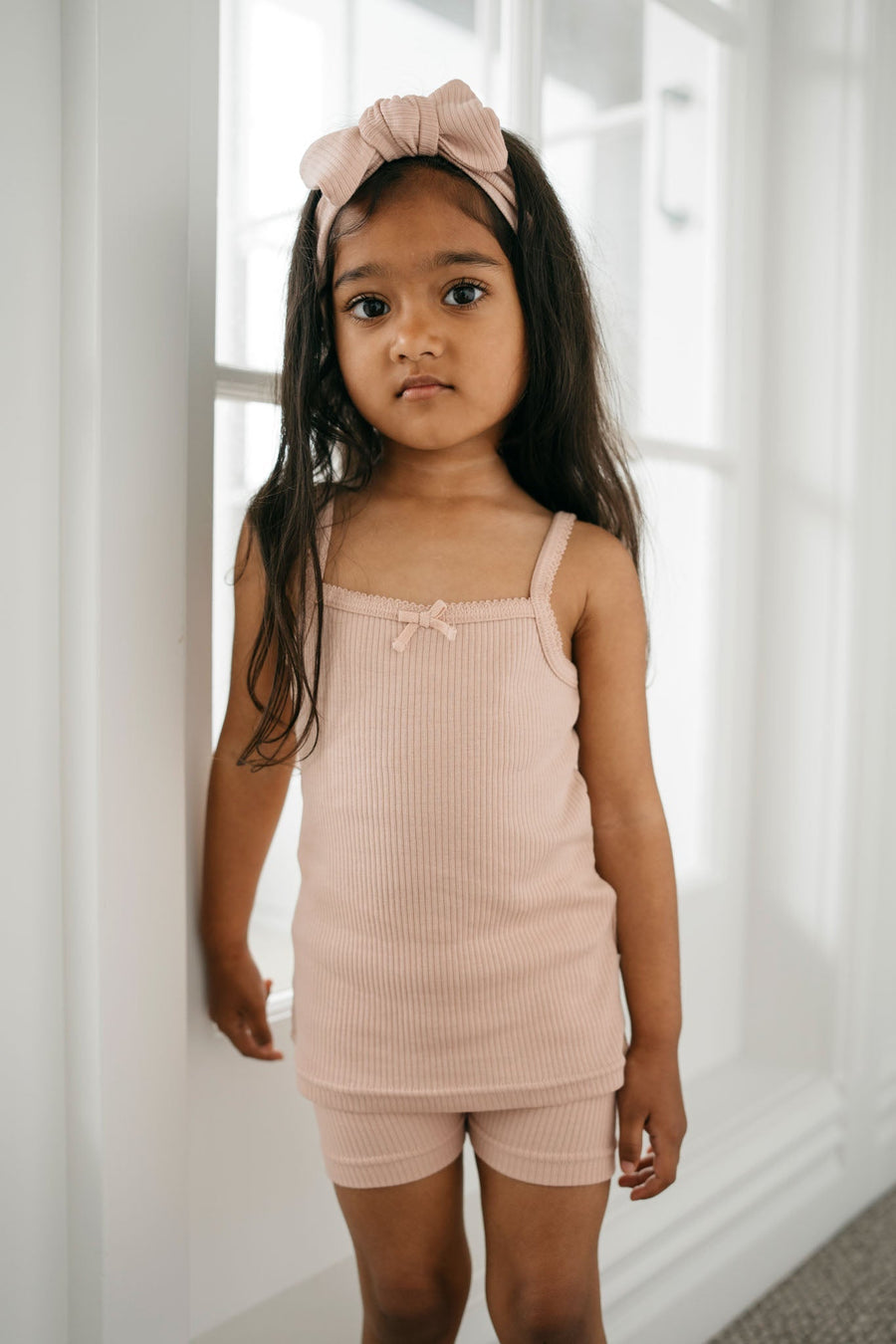 Organic Cotton Modal Singlet - Dusky Rose Childrens Singlet from Jamie Kay Australia