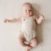 Organic Cotton Samy Playsuit - Billy Check Childrens Playsuit from Jamie Kay Australia