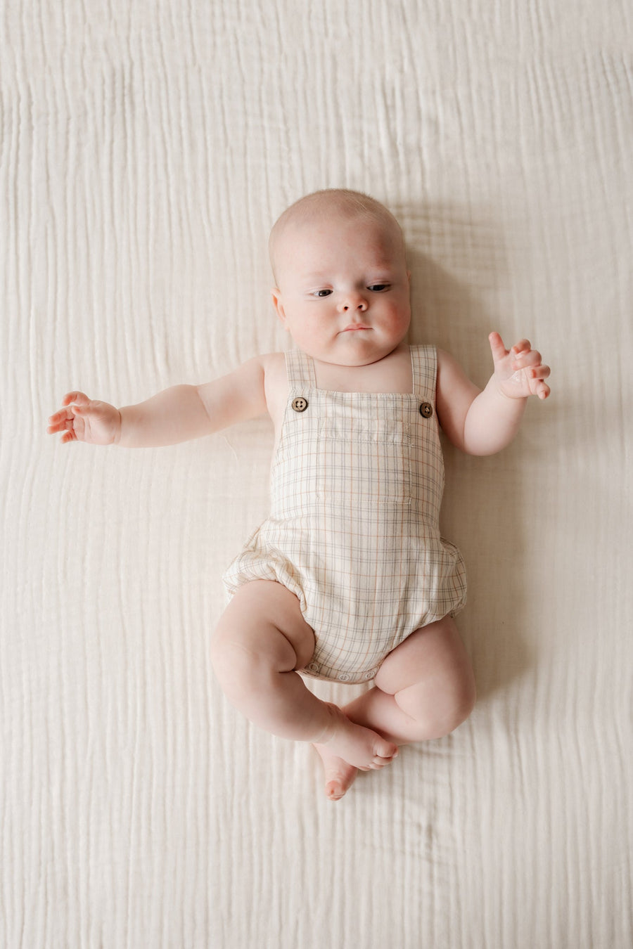 Organic Cotton Samy Playsuit - Billy Check Childrens Playsuit from Jamie Kay Australia