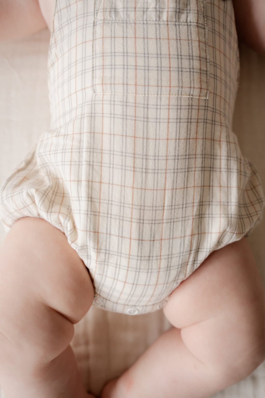 Organic Cotton Samy Playsuit - Billy Check Childrens Playsuit from Jamie Kay Australia