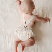 Organic Cotton Samy Playsuit - Billy Check Childrens Playsuit from Jamie Kay Australia