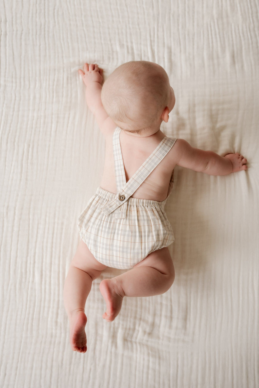 Organic Cotton Samy Playsuit - Billy Check Childrens Playsuit from Jamie Kay Australia