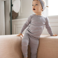 Organic Cotton Modal Long Sleeve Henley - Moon Childrens Top from Jamie Kay Australia