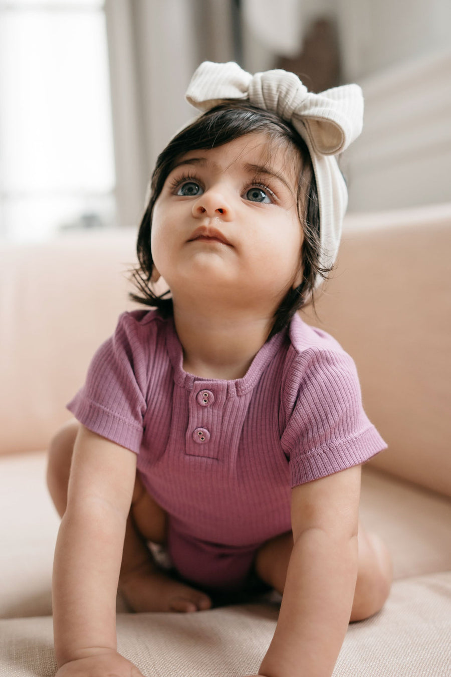 Organic Cotton Modal Lilian Headband - Dusky Rose Childrens Headband from Jamie Kay Australia