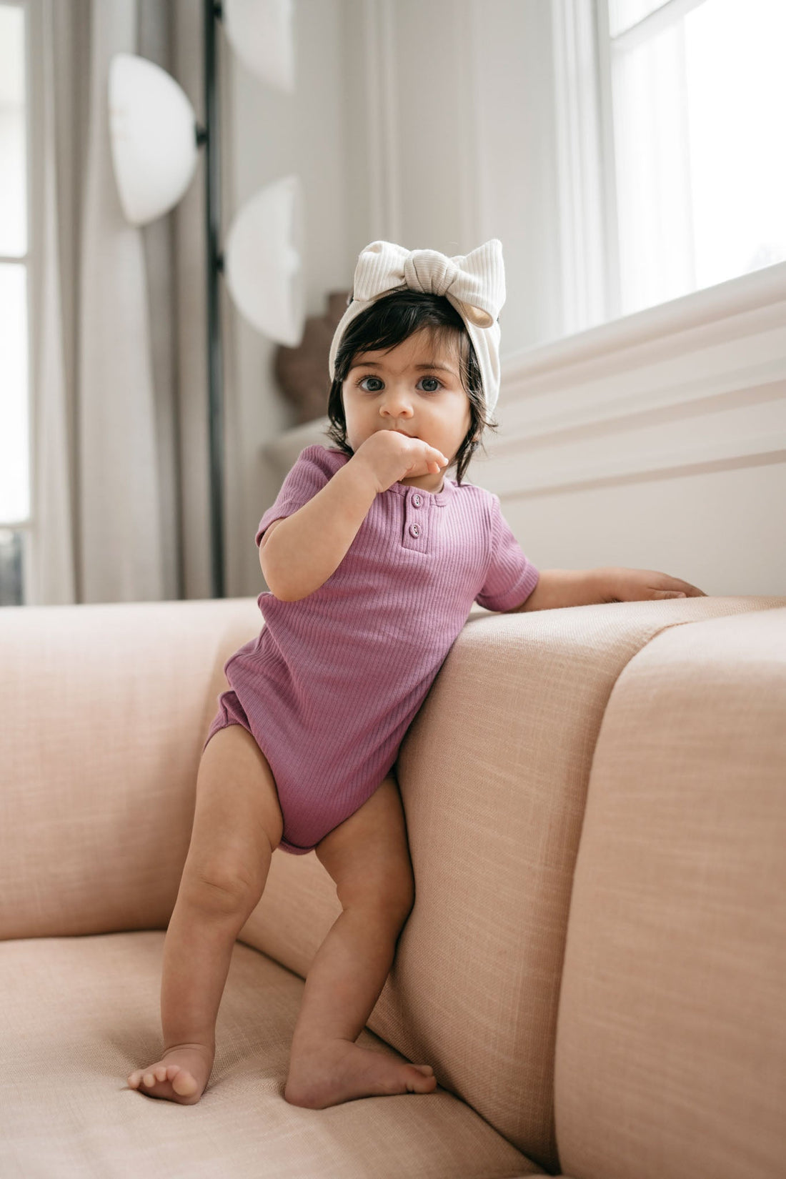 Organic Cotton Modal Darcy Rib Tee Bodysuit - Berry Jam Childrens Bodysuit from Jamie Kay Australia