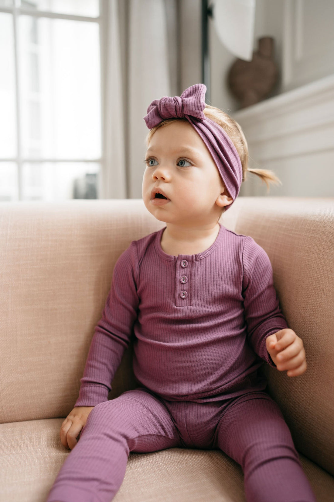 Organic Cotton Modal Everyday Legging - Grape Childrens Legging from Jamie Kay Australia