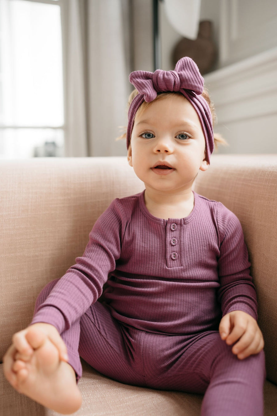 Organic Cotton Modal Lilian Headband - Elderberry Childrens Headband from Jamie Kay Australia