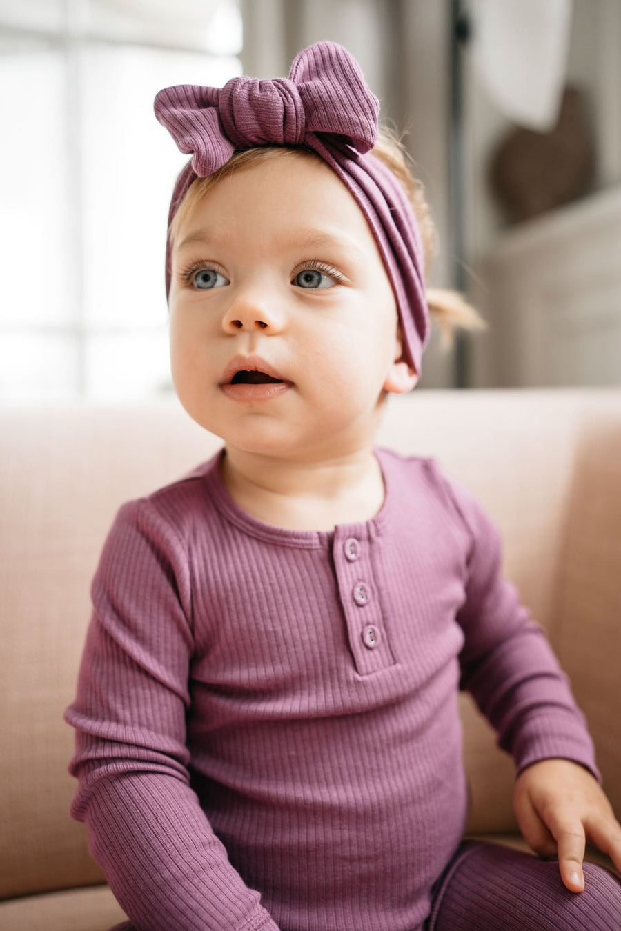 Organic Cotton Modal Lilian Headband - Elderberry Childrens Headband from Jamie Kay Australia