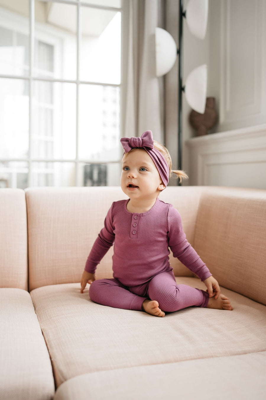 Organic Cotton Modal Everyday Legging - Grape Childrens Legging from Jamie Kay Australia