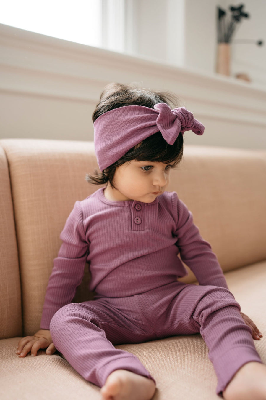 Organic Cotton Modal Lilian Headband - Elderberry Childrens Headband from Jamie Kay Australia