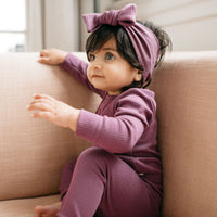 Organic Cotton Modal Long Sleeve Bodysuit - Elderberry Childrens Bodysuit from Jamie Kay Australia