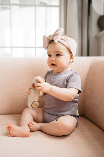 Organic Cotton Modal Darcy Rib Tee Bodysuit - Daisy Childrens Bodysuit from Jamie Kay Australia