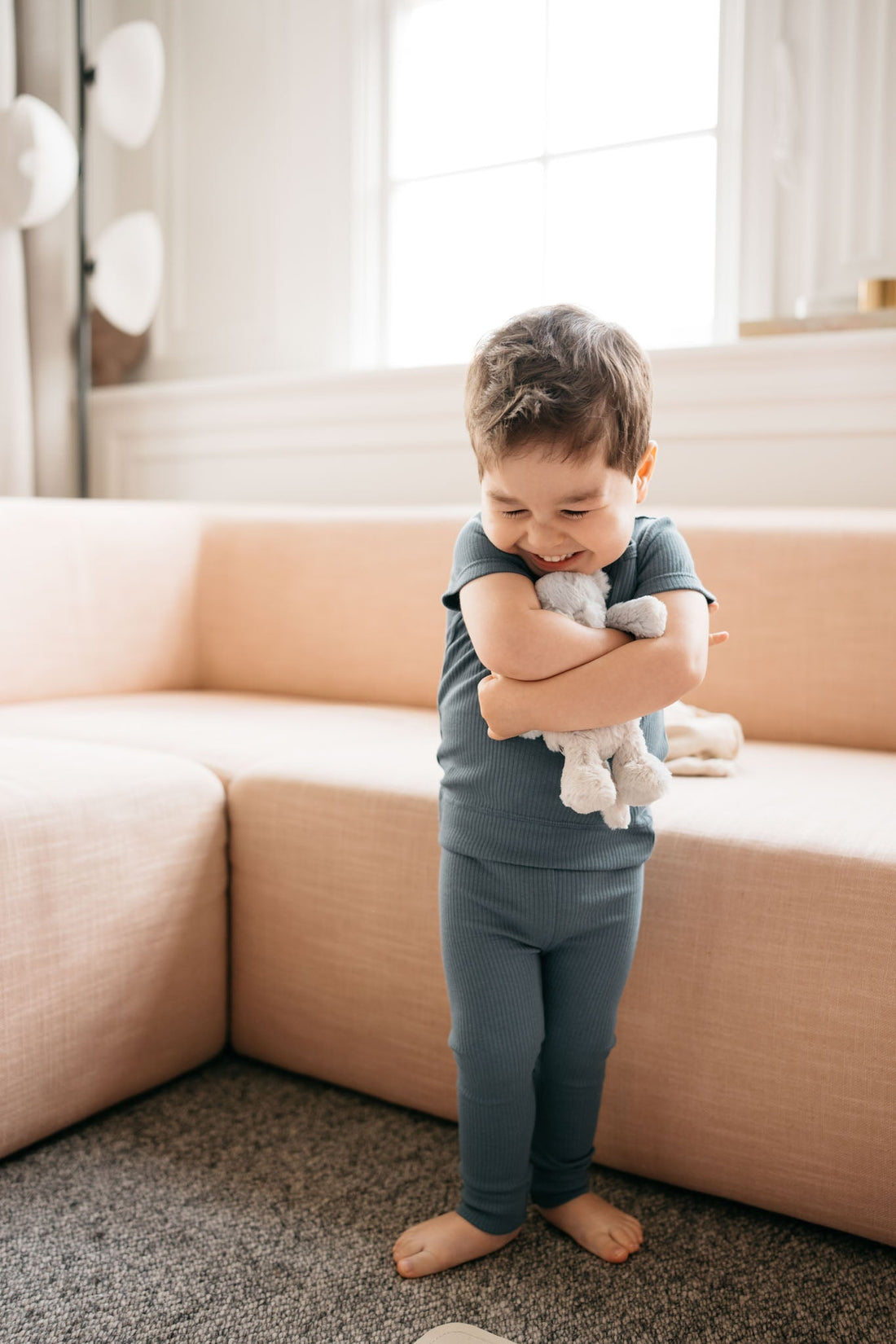 Organic Cotton Modal Henley Tee - Stormy Night Childrens Top from Jamie Kay Australia