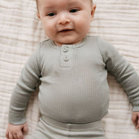 Organic Cotton Modal Long Sleeve Bodysuit - Rye Childrens Bodysuit from Jamie Kay Australia