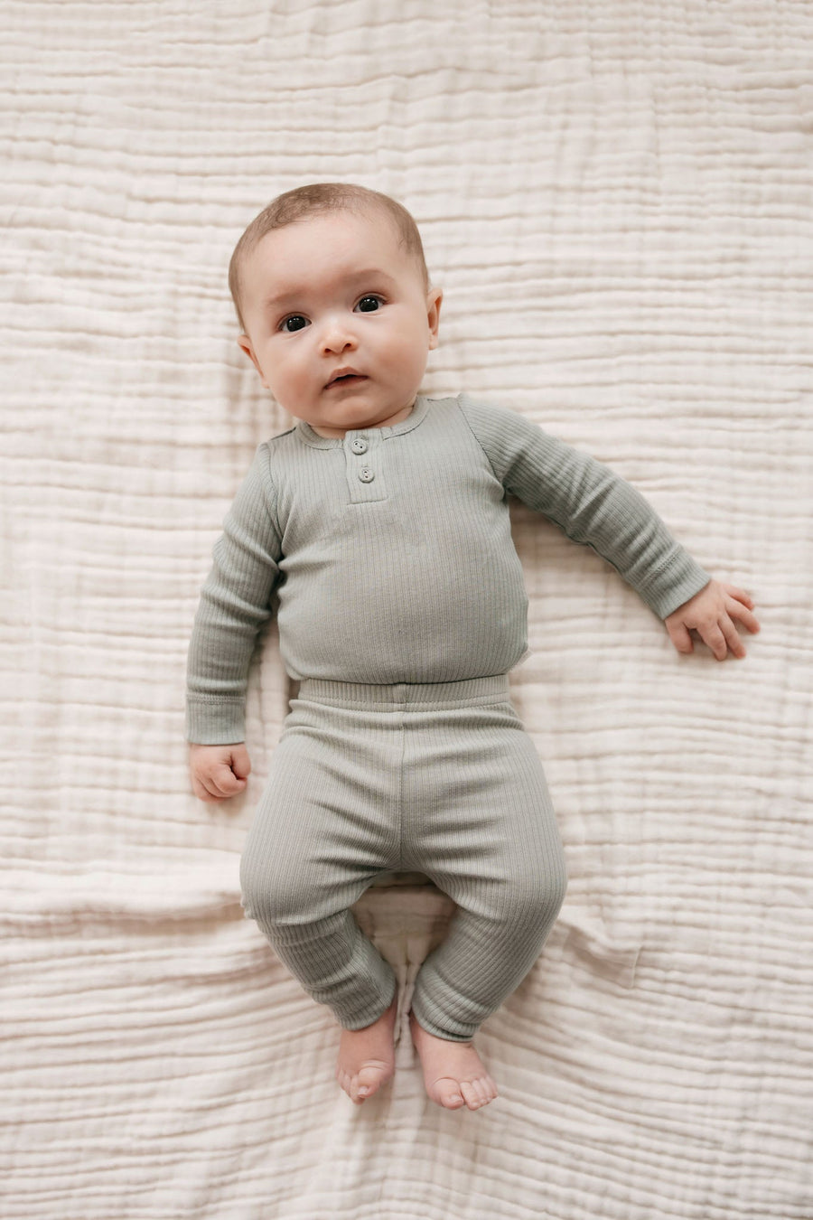 Organic Cotton Modal Long Sleeve Bodysuit - Rye Childrens Bodysuit from Jamie Kay Australia