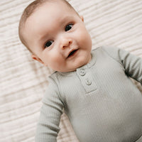 Organic Cotton Modal Long Sleeve Bodysuit - Rye Childrens Bodysuit from Jamie Kay Australia