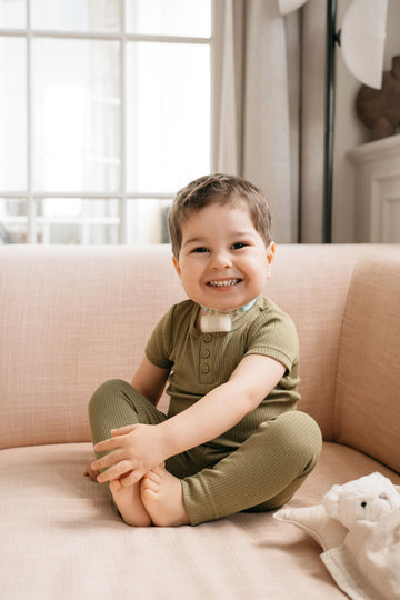 Organic Cotton Modal Henley Tee - Herb Childrens Top from Jamie Kay Australia