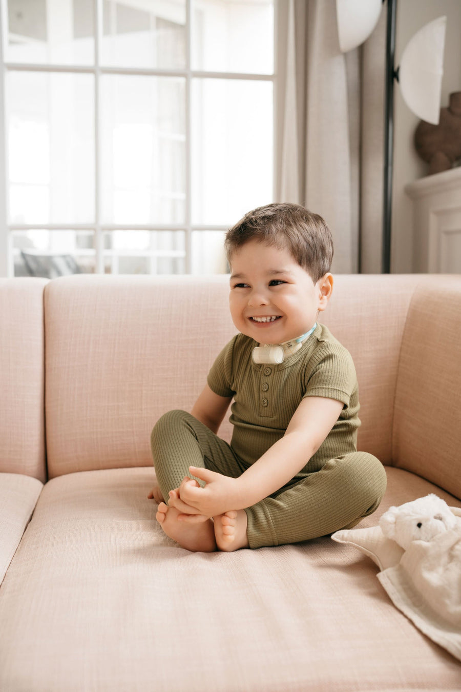 Organic Cotton Modal Henley Tee - Herb Childrens Top from Jamie Kay Australia