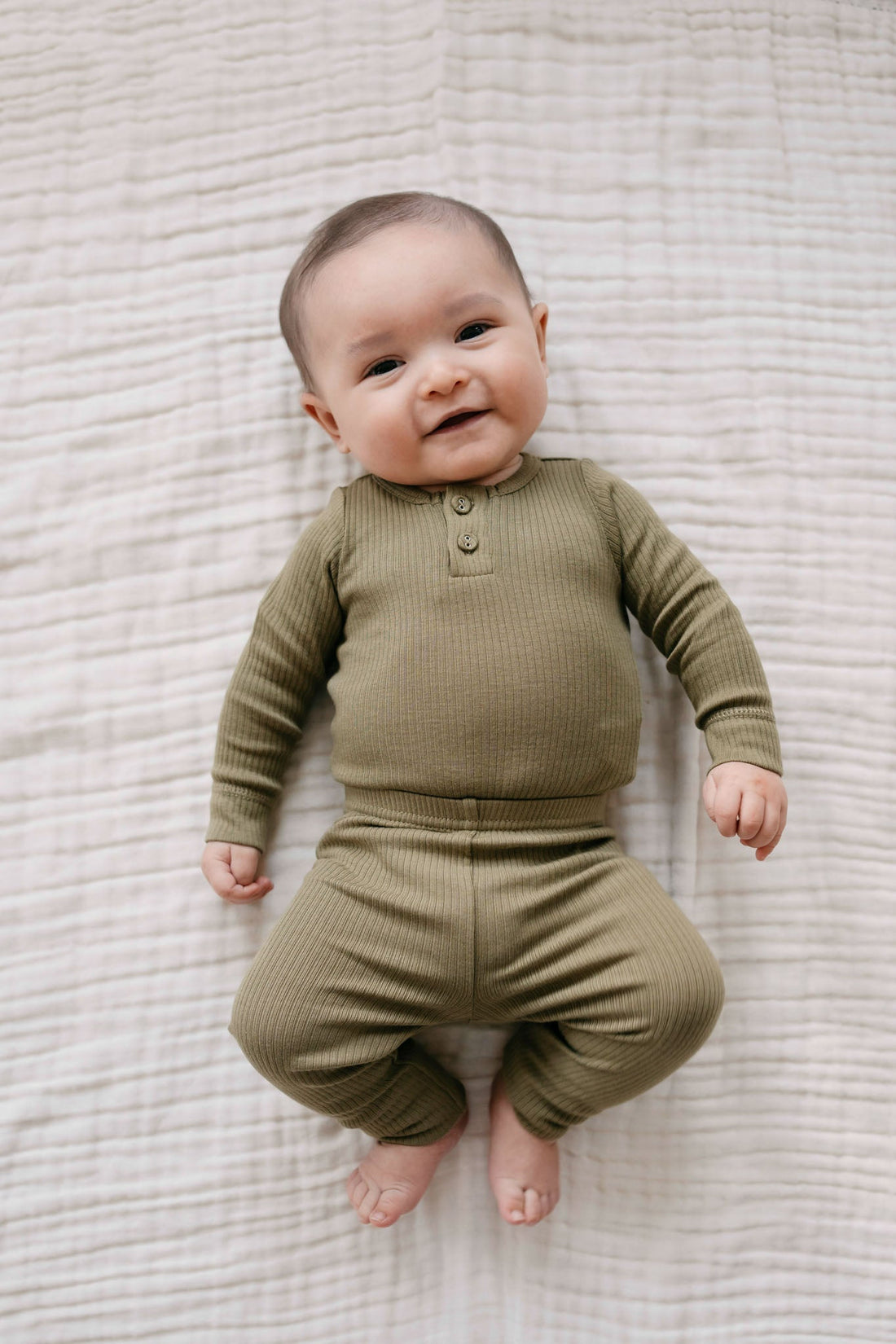 Organic Cotton Modal Long Sleeve Bodysuit - Herb Childrens Bodysuit from Jamie Kay Australia