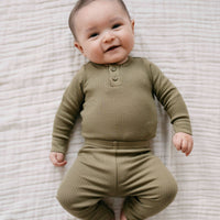 Organic Cotton Modal Long Sleeve Bodysuit - Herb Childrens Bodysuit from Jamie Kay Australia