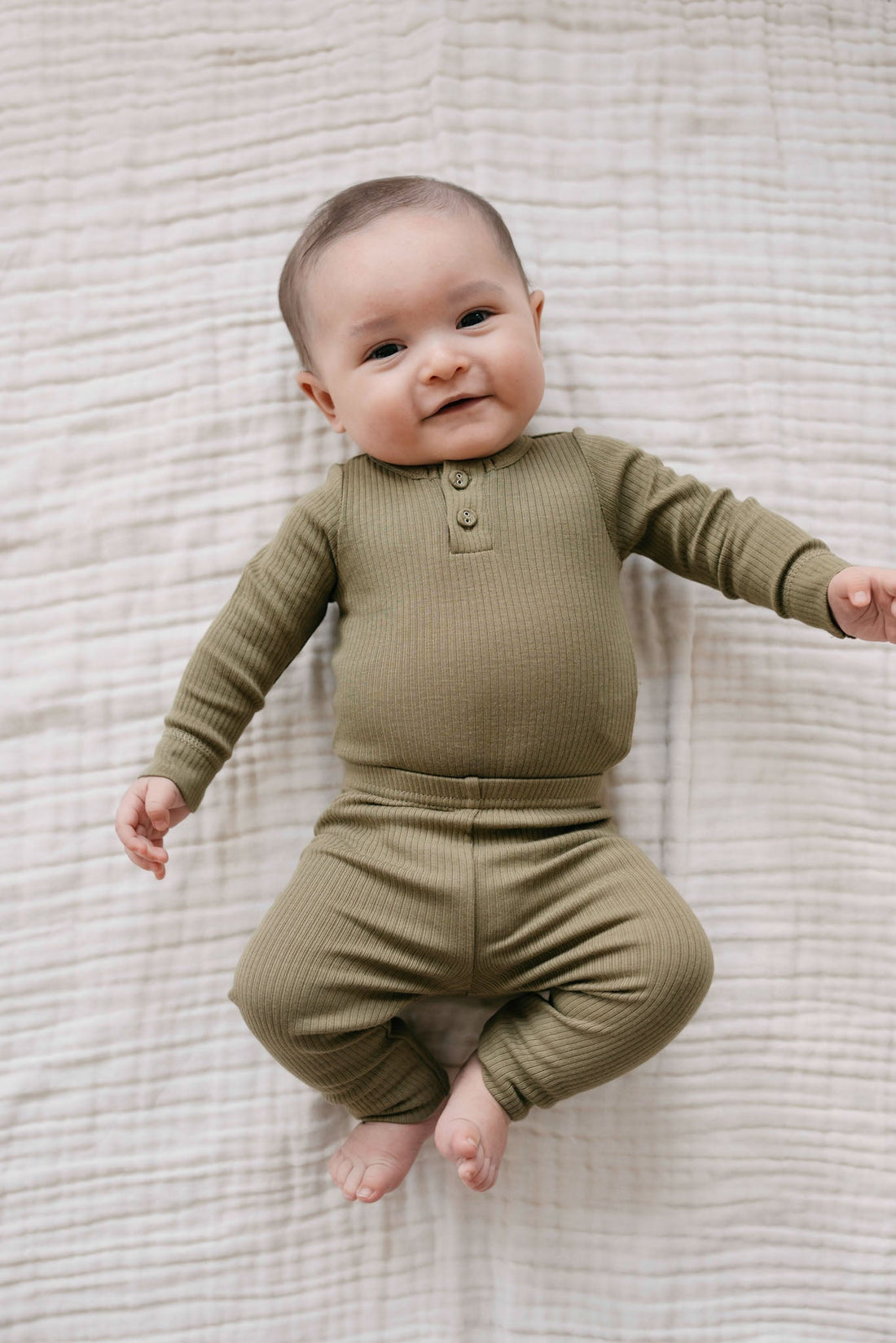 Organic Cotton Modal Long Sleeve Bodysuit - Herb Childrens Bodysuit from Jamie Kay Australia