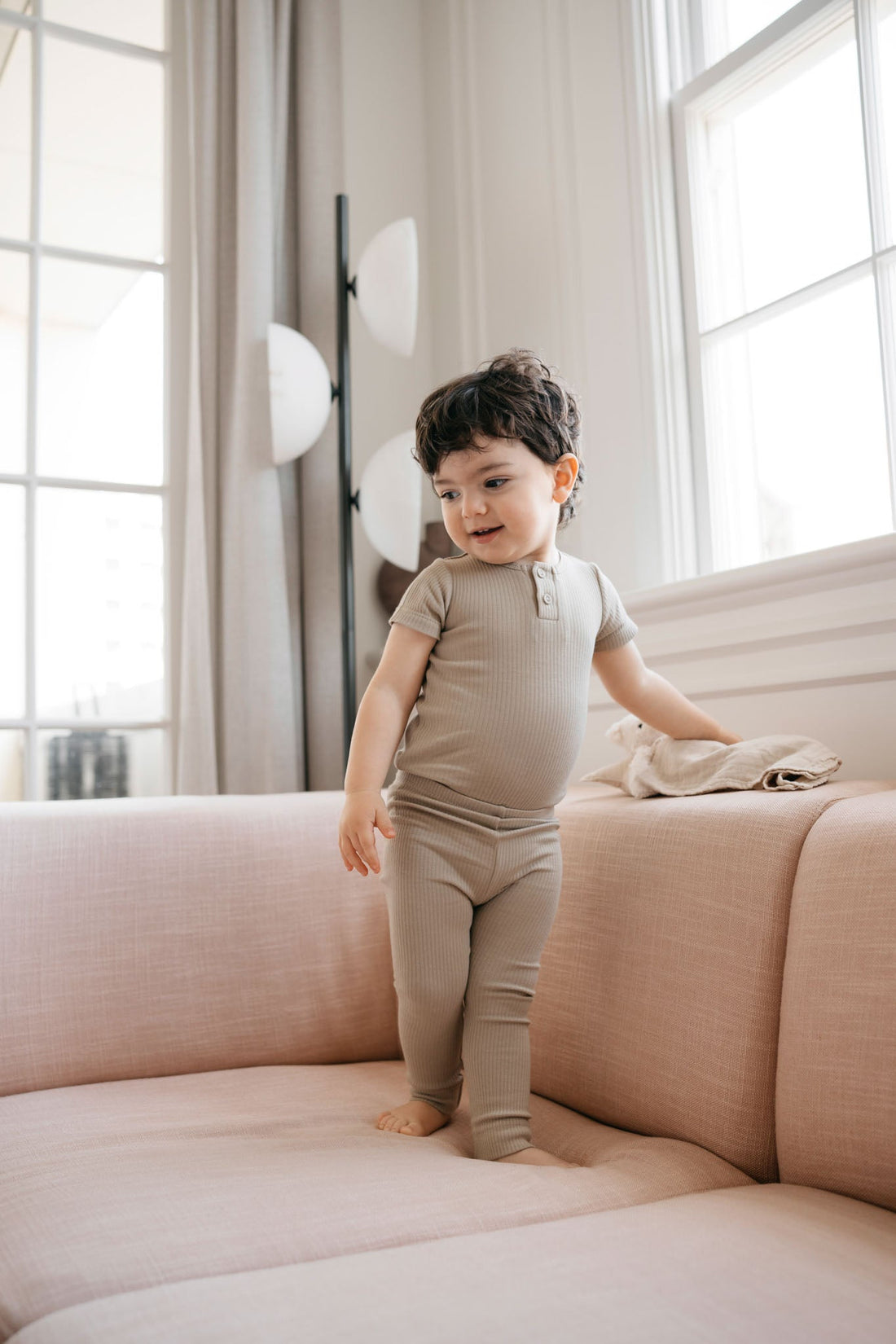 Organic Cotton Modal Henley Tee - Rye Childrens Top from Jamie Kay Australia