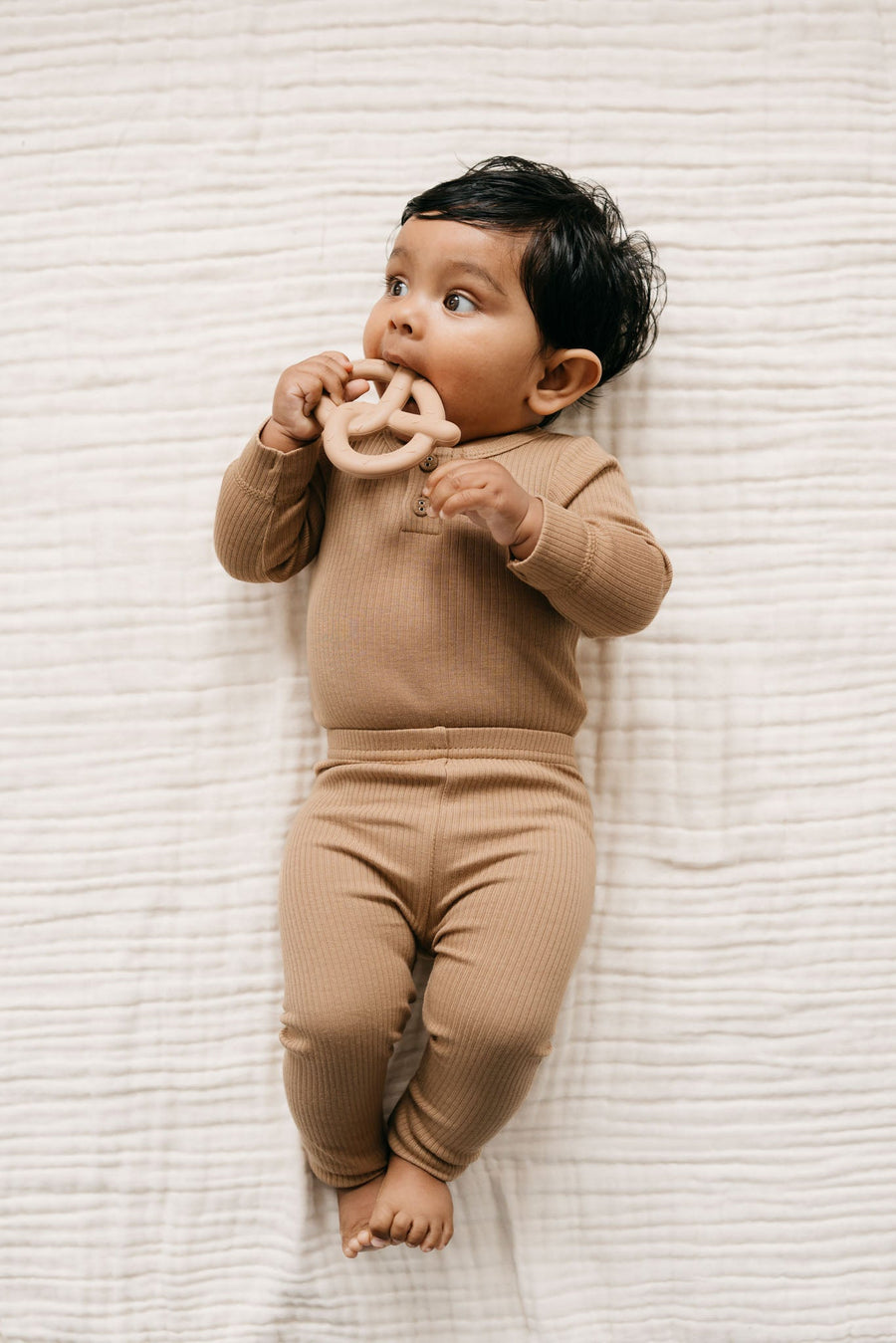 Organic Cotton Modal Long Sleeve Bodysuit - Honeycomb Childrens Bodysuit from Jamie Kay Australia