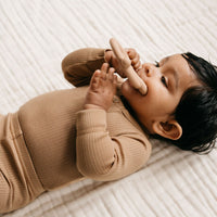 Organic Cotton Modal Long Sleeve Bodysuit - Honeycomb Childrens Bodysuit from Jamie Kay Australia