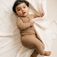 Organic Cotton Modal Long Sleeve Bodysuit - Honeycomb Childrens Bodysuit from Jamie Kay Australia