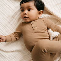 Organic Cotton Modal Long Sleeve Bodysuit - Honeycomb Childrens Bodysuit from Jamie Kay Australia