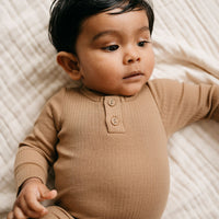 Organic Cotton Modal Long Sleeve Bodysuit - Honeycomb Childrens Bodysuit from Jamie Kay Australia