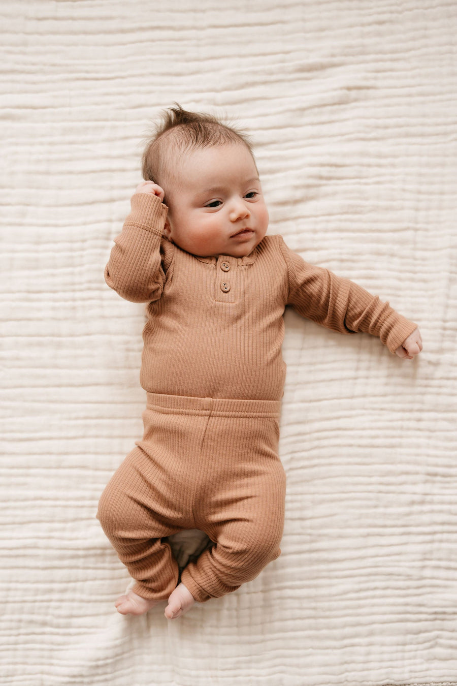 Organic Cotton Modal Long Sleeve Bodysuit - Desert Childrens Bodysuit from Jamie Kay Australia