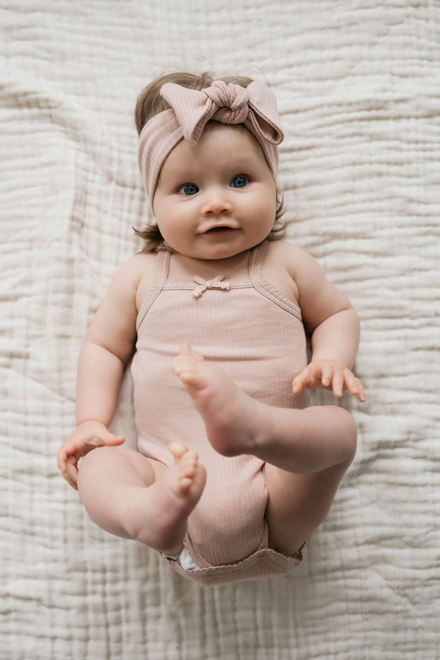 Organic Cotton Modal Singlet Bodysuit - Dusky Rose Childrens Bodysuit from Jamie Kay Australia