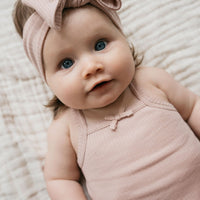 Organic Cotton Modal Singlet Bodysuit - Dusky Rose Childrens Bodysuit from Jamie Kay Australia